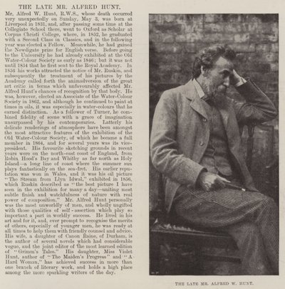 A néhai Alfred W Hunt úr alkotó: English Photographer