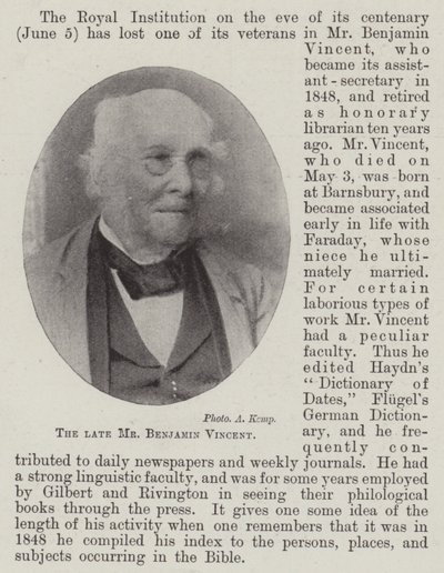 A néhai Benjamin Vincent alkotó: English Photographer