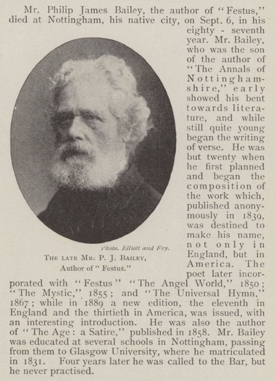 A néhai P. J. Bailey úr, a Festus szerzője alkotó: English Photographer