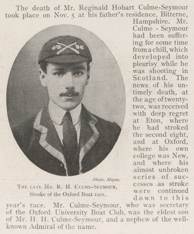 A néhai Mr. RH Culme-Seymour, Stroke of the Oxford Boat 1901 alkotó: English Photographer