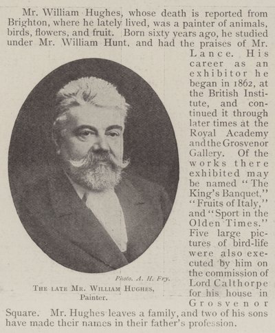 A néhai William Hughes festő alkotó: English Photographer