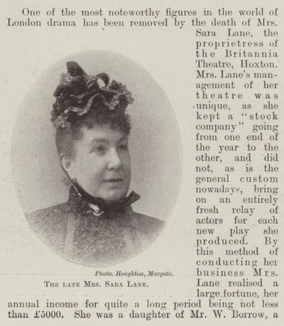 A néhai Mrs. Sara Lane alkotó: English Photographer