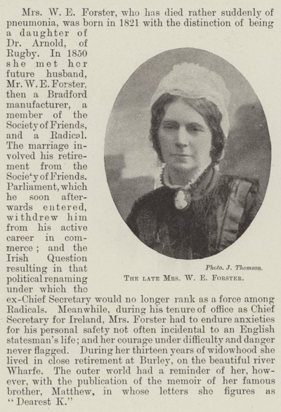A néhai Mrs W E Forster alkotó: English Photographer