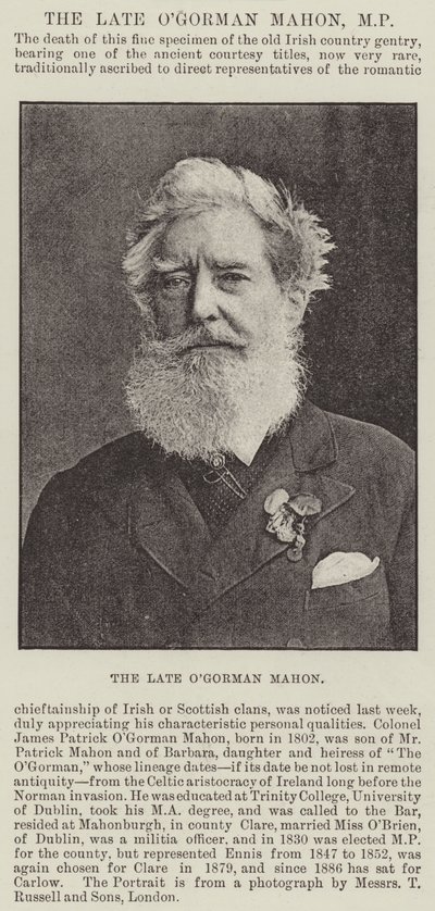 A néhai OGorman Mahon képviselő alkotó: English Photographer