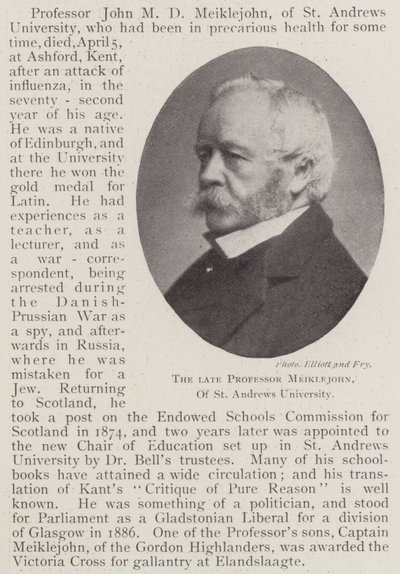 A néhai Meiklejohn professzor, a St Andrews Egyetemen alkotó: English Photographer