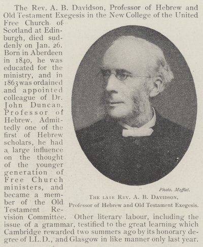 A néhai A B Davidson tiszteletes, a héber és az ószövetségi exegézis professzora alkotó: English Photographer