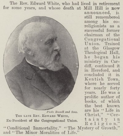 Edward White néhai tiszteletes, a Kongregációs Unió volt elnöke alkotó: English Photographer
