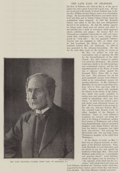 A néhai Roundell Palmer, Selborne első grófja, PC alkotó: English Photographer