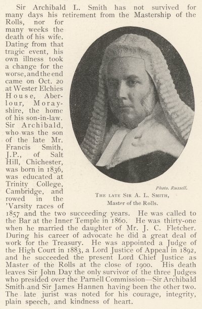 A néhai Sir A L Smith, a tekercsek mestere alkotó: English Photographer