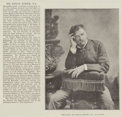 A néhai Sir Edgar Boehm, RA, szobrász alkotó: English Photographer