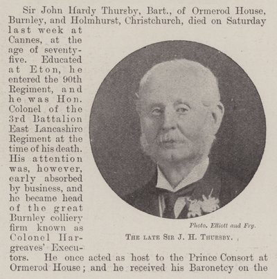 A néhai Sir J H Thursby alkotó: English Photographer