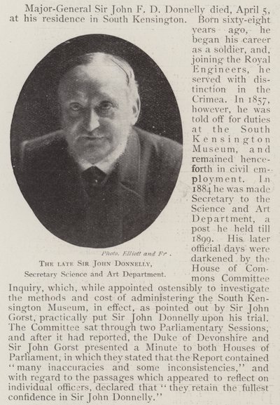 A néhai Sir John Donnelly, a Tudományos és Művészeti Osztály titkára alkotó: English Photographer