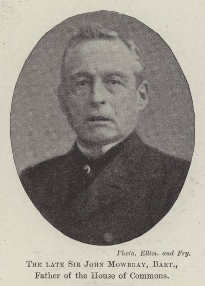 A néhai Sir John Mowbray, Baronet, az alsóház atyja alkotó: English Photographer