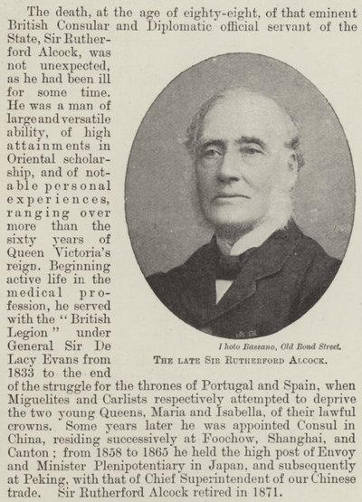 A néhai Sir Rutherford Alcock alkotó: English Photographer