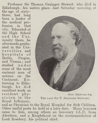 A néhai Sir T Grainger Stewart alkotó: English Photographer