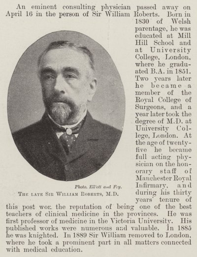 A néhai Sir William Roberts, MD alkotó: English Photographer