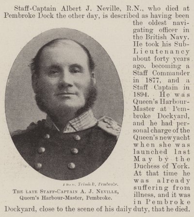A néhai vezérkari kapitány, A J Neville, Queens Harbour-Master, Pembroke alkotó: English Photographer