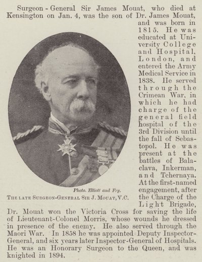 A néhai Sir J Mouat sebész, VC alkotó: English Photographer