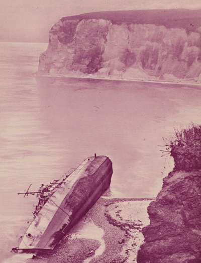 A Narragansett hajót egy vihar során a Bembridge Ledge-re fújta a szél, Wight-sziget, és kettészakadt (fekete-fehér fotó). alkotó: English Photographer