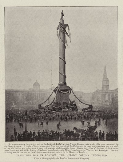 Trafalgar-nap Londonban, a Nelson-oszlopot díszítették alkotó: English Photographer
