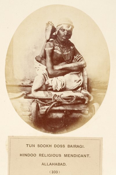 Tun Sookh Doss Bairago, Hindu Religious Mendicant, Allahabad, The People of India, J. Forbes Watson, megjelent 1868 (albumnyomat) alkotó: English Photographer