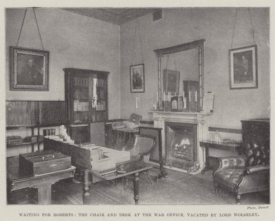 Robertsre vár, a War Office székére és íróasztalára, amelyet Lord Wolseley hagyott ki alkotó: English Photographer