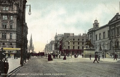 Wellington Memorial and Register House, Edinburgh (színes fotó) alkotó: English Photographer
