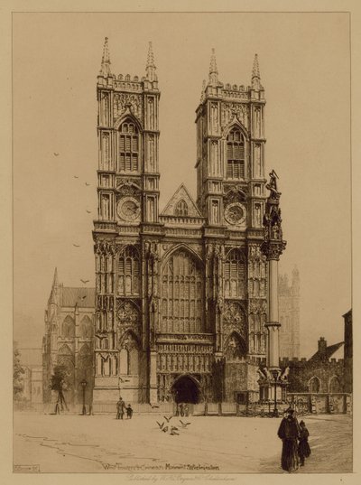 Nyugati torony és a krími emlékmű a Westminster apátságban alkotó: English Photographer