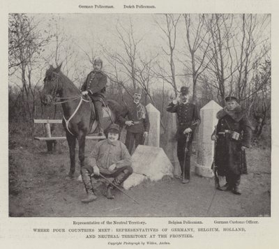 Ahol négy ország találkozik, Németország, Belgium, Hollandia és a határon lévő semleges terület képviselői alkotó: English Photographer