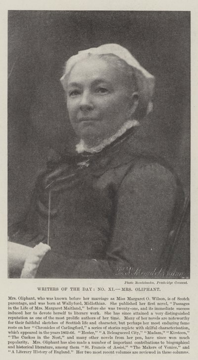 A nap írói, Mrs. Oliphant alkotó: English Photographer