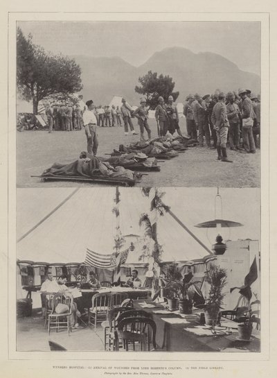 Wynberg Kórház, Sebesültek érkezése Lord Robertss oszlopból, a Field Library alkotó: English Photographer