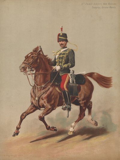 11. Prince Alberts saját huszárok, katona, felülvizsgálati parancs alkotó: English School