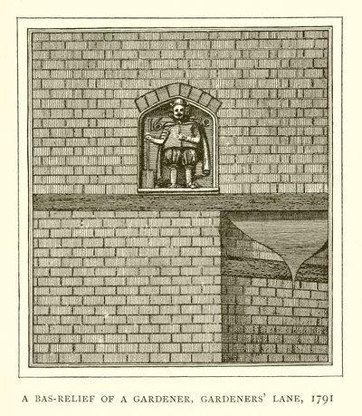 Egy kertész domborműve, Gardeners Lane, 1791 alkotó: English School