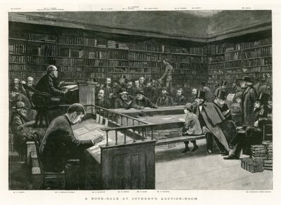 Könyveladás a Sothebys aukciós termében alkotó: English School