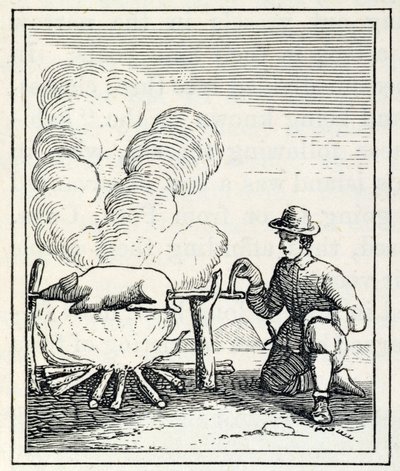 Egy Boucan, Samuel Hazard „Santo Domingo múlt és jelen” című művéből, pub. 1873 alkotó: English School