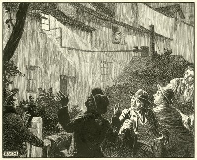 Erős fény áradt a ház ablakából (tinta papíron) alkotó: English School