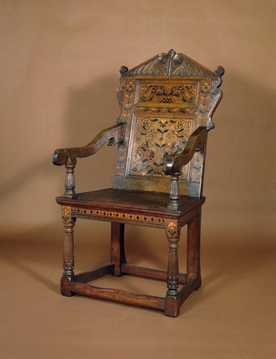 I. Károly fotel, 1600-as évek közepe (tölgy intarziás berakással) alkotó: English School