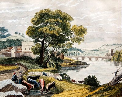 Claudian táj, 1825 körül (akvarell papíron) alkotó: English School