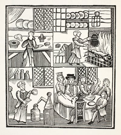 A Cookery Receipts gyűjteménye, illusztráció a Chap-books of the Eightenth Century-ből, John Ashton, pub. 1882 alkotó: English School