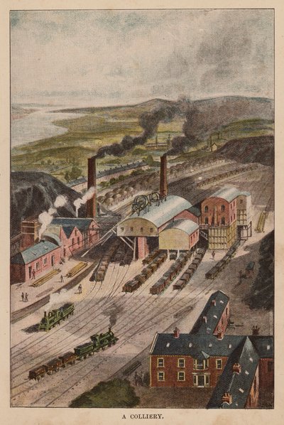 A Colliery (színes litográfia) alkotó: English School
