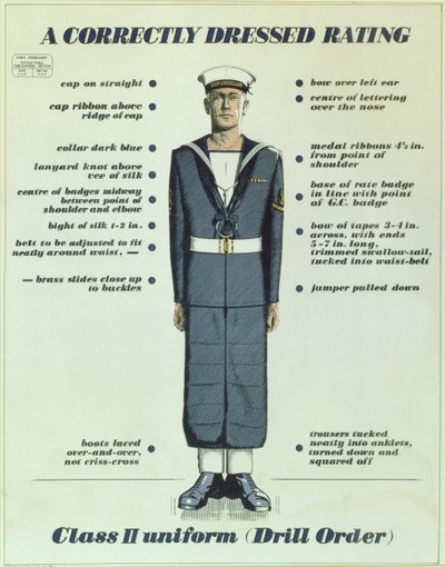 Megfelelően öltözött minősítés, II. osztályú egyenruha (Drill Order), 1957 alkotó: English School