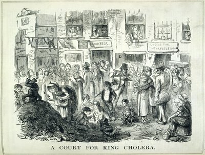 A kolera király udvara, illusztráció a „Punch”-ból, 1852. szeptember 25. (litho) alkotó: English School