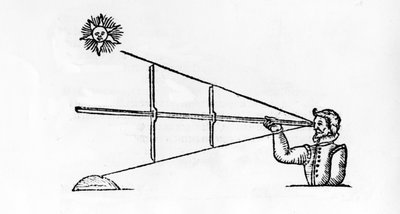 A Cross-Staff, illusztrációja John Davis A Seamans Secrets című könyvéből, 1595-ben alkotó: English School