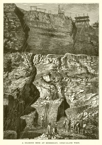 Gyémántbánya Kimberleyben, Griqualand West alkotó: English School