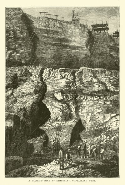 Gyémántbánya Kimberleyben, Griqualand West alkotó: English School