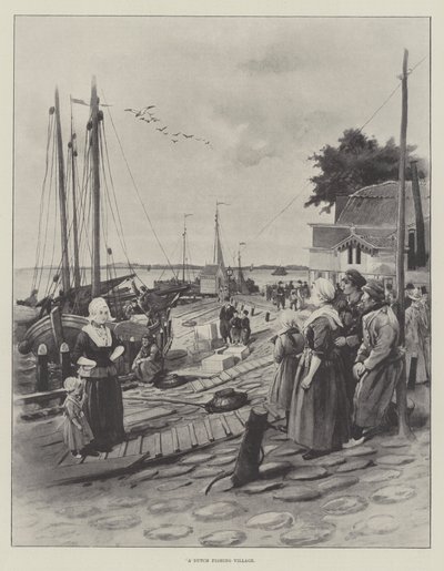 Egy holland halászfalu (litho) alkotó: English School