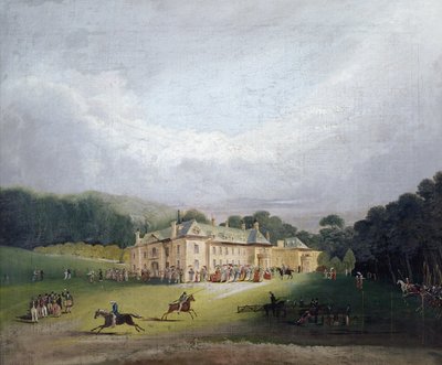 A Firle-i ünnepség, ahol a Quintain ősi játékát elevenítették fel 1827-ben alkotó: English School