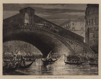 Velencében, a Rialtónál tartott ünnepség (metszet) alkotó: English School