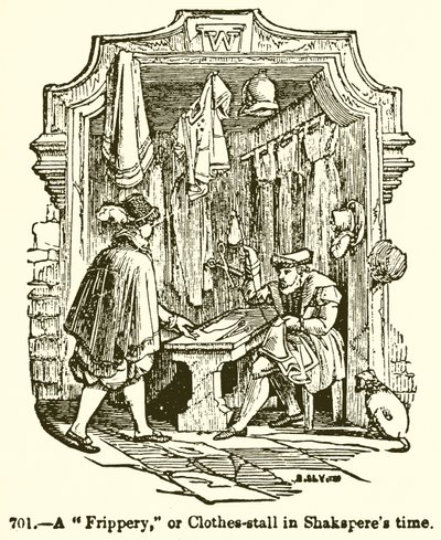 Egy frippery, vagy ruhabódé Shakespeare idejében alkotó: English School