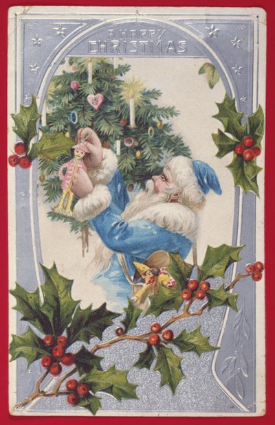 "A Happy Christmas", Victorian card (chromolitho) alkotó: English School